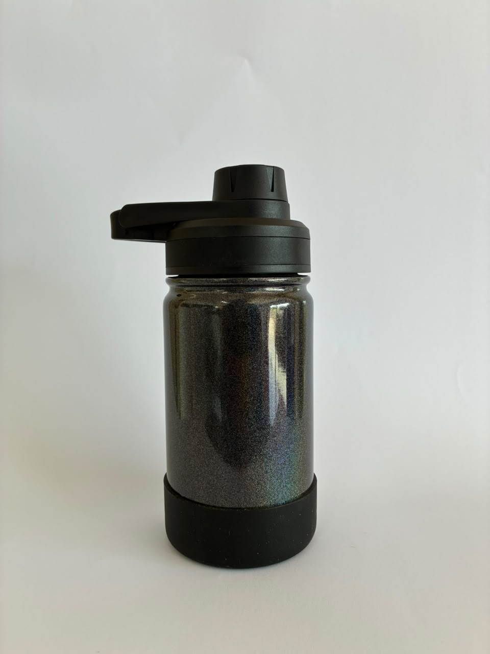 Garrafa Térmica Grafite com Efeito Brilhante, Alça e Bico 350ml