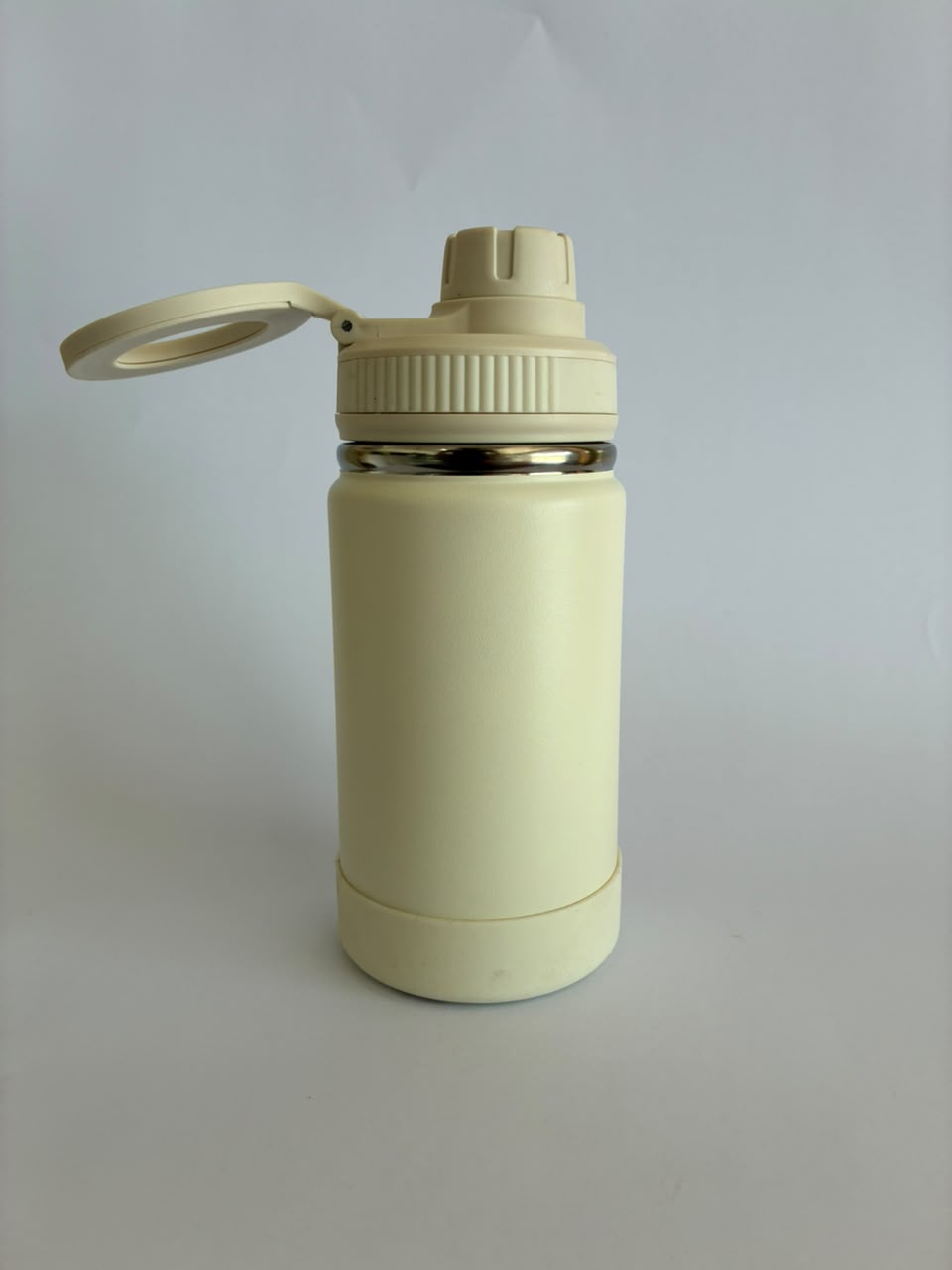 Garrafa Térmica Esportiva Off-White com Alça e Tampa Protetora 350ml