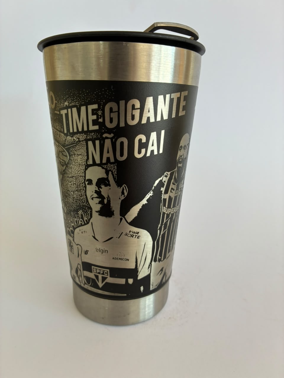 Copo Térmico São Paulo FC Campeão de Tudo com Tampa e Abridor 500ml