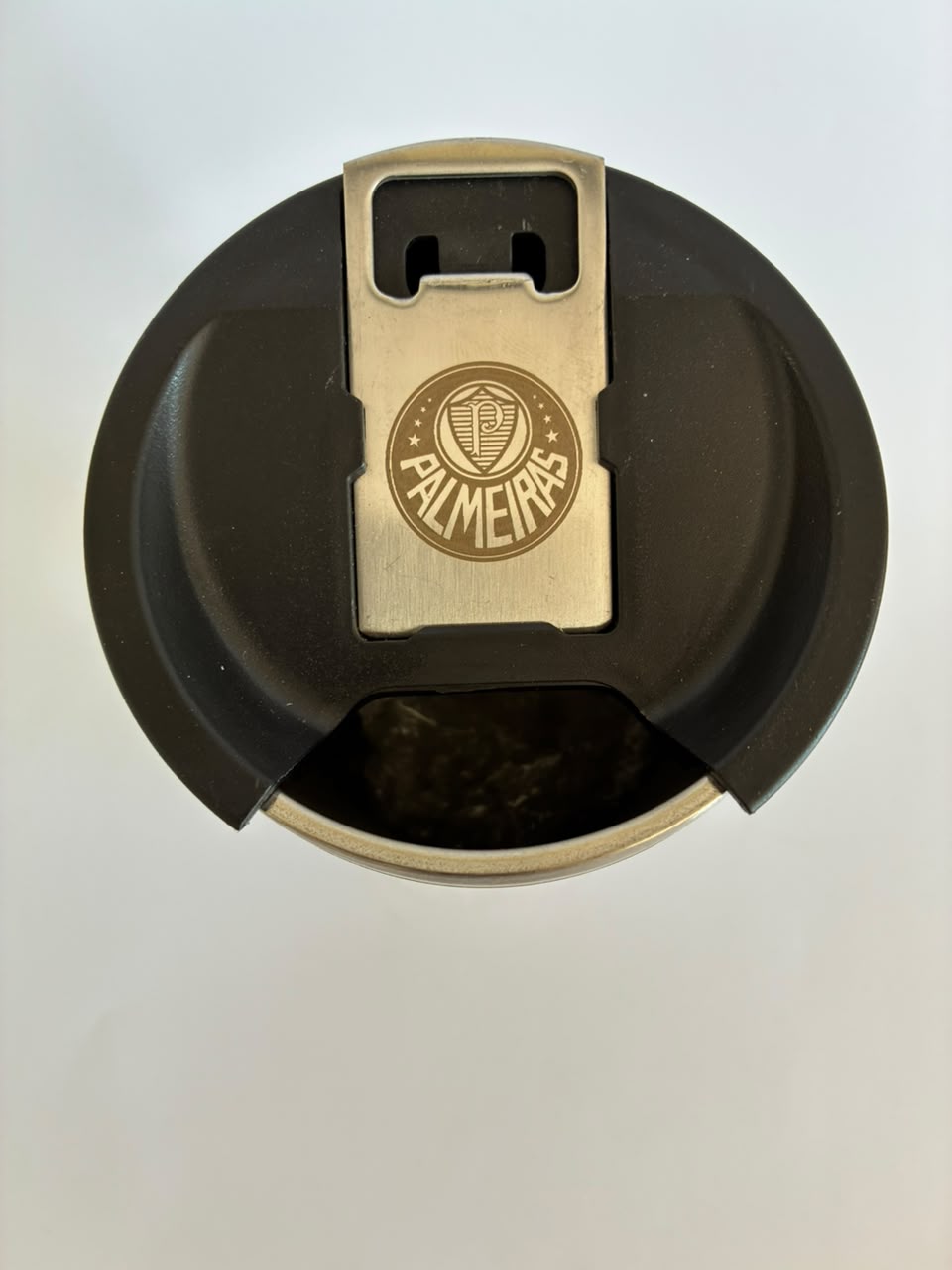 Copo Térmico Palmeiras Verde 500 ml com Tampa e Abridor